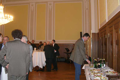 Exchange during music and buffet