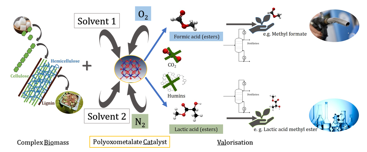 scheme: Enhanced Biomass Valorisation by Engineering of Polyoxometalate Catalysts